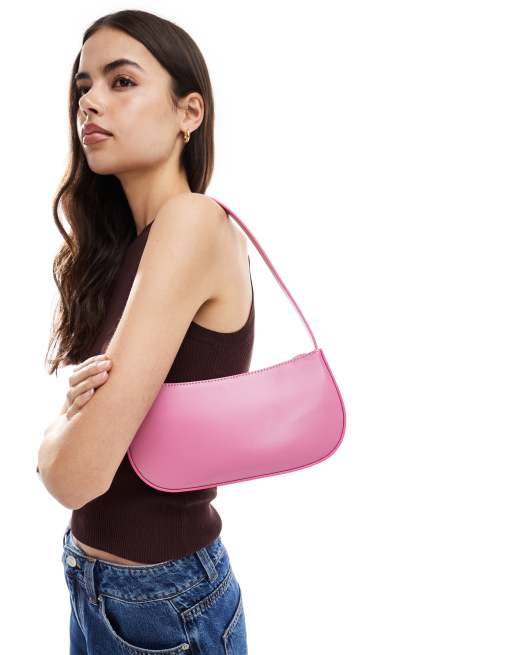 ASOS DESIGN PU shoulder bag in pink