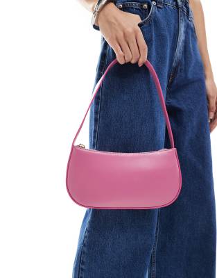 Asos Design Pu Shoulder Bag In Pink