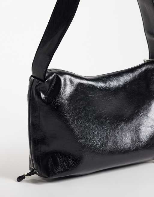 ASOS DESIGN PU sling crossbody bag in black, 4 of 4
