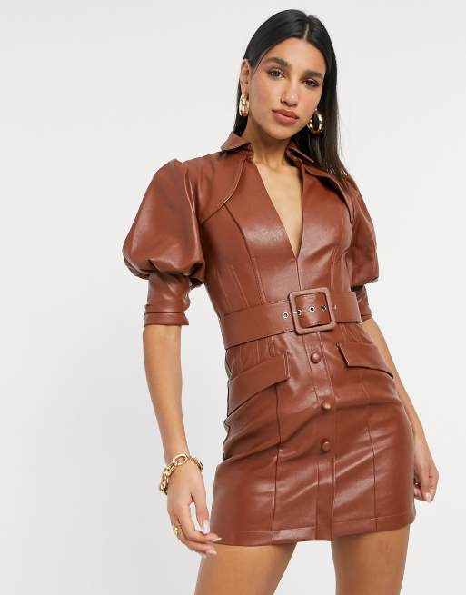 Asos pu dress sale