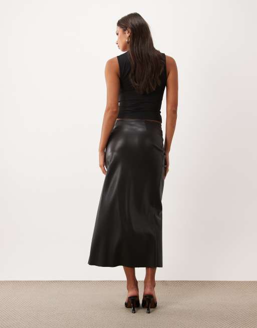 ASOS DESIGN PU wikkelkokerrok in zwart, 5 van 5