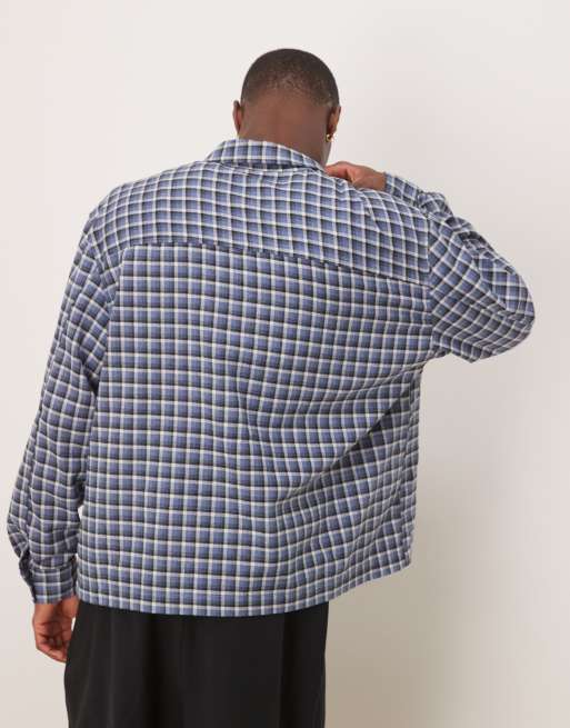 ASOS DESIGN – Pudełkowa flanelowa koszula oversize w niebieską kratę, 4 z 4