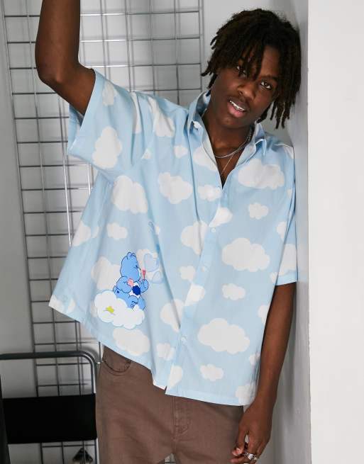 ASOS DESIGN – Pudełkowa koszula oversize w chmury z motywem Care Bears