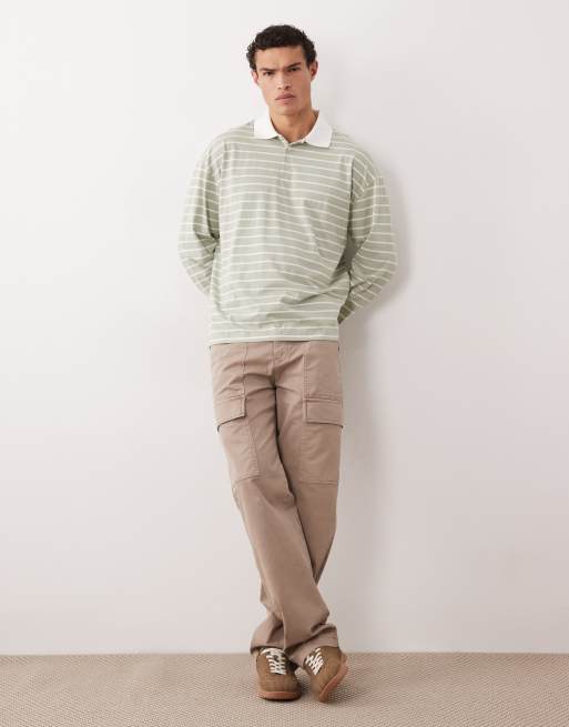 ASOS DESIGN – Pudełkowa koszulka polo oversize w niebiesko-białe paski, 2 z 5