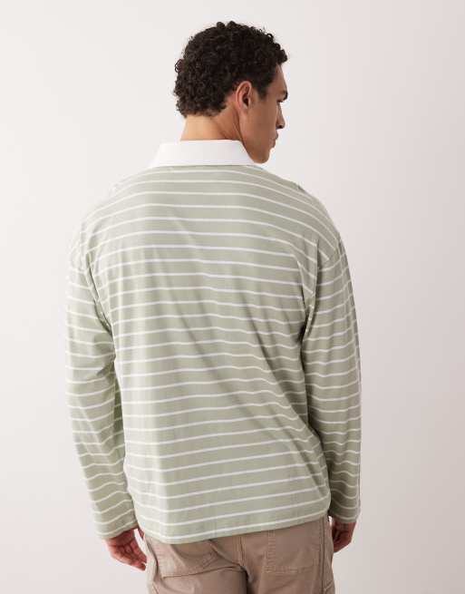 ASOS DESIGN – Pudełkowa koszulka polo oversize w niebiesko-białe paski, 3 z 5