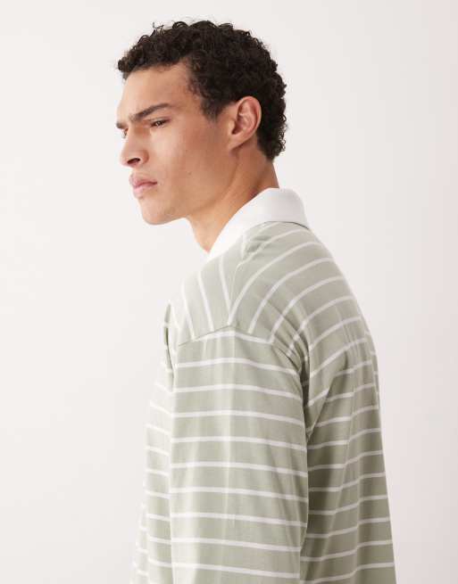 ASOS DESIGN – Pudełkowa koszulka polo oversize w niebiesko-białe paski, 4 z 5