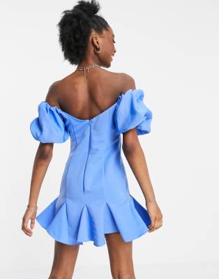 asos blue mini dress