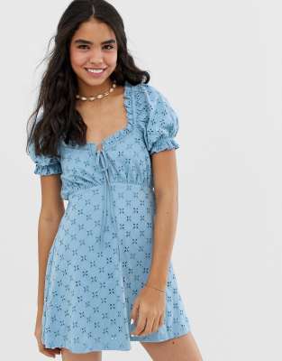 puff sleeve tea dress