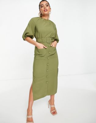 midi dress belted