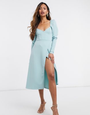 puff sleeve corset dress