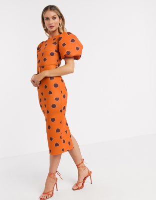 asos orange dress
