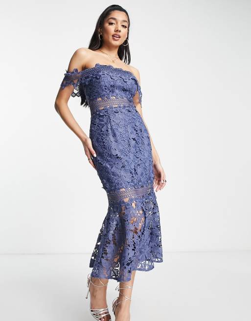 Asos navy shop lace dress