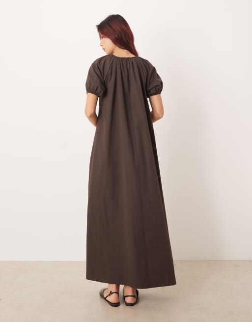 low back brown dress Fortunate One