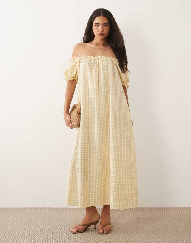 asos design puff sleeve dress - Maxi - Women - Cotton/Polyester - 6 US LowStock:43025473699891 Waist Size:44 complemented by a distinctive Bardot Long Sleeve Mini Lace