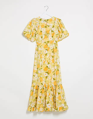 maxi floral dress with sleeves