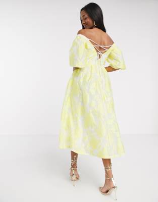 yellow lace dress asos