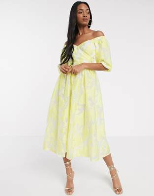 yellow lace dress asos