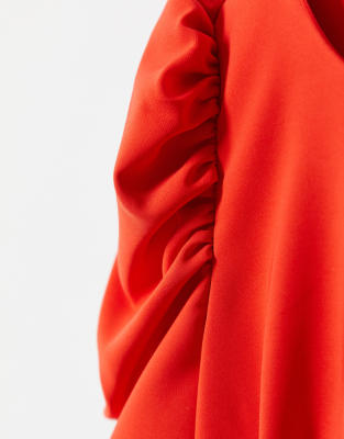 asos red silk dress