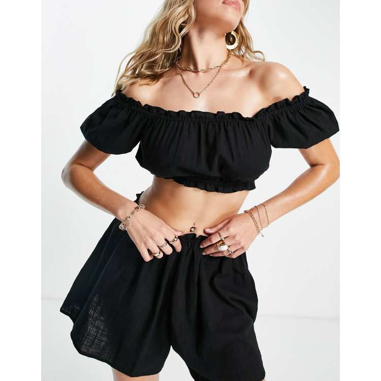 Flounce Trim Crop Top - Women - Ready-to-Wear