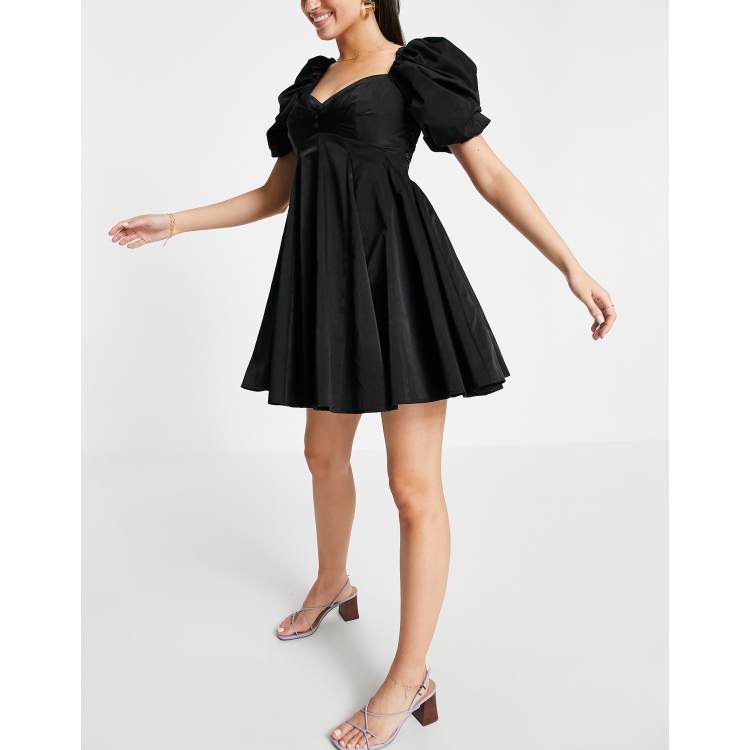 Pleated puffy black clearance skirt