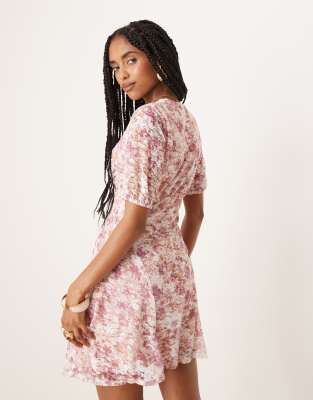 ASOS DESIGN PUFF SLEEVE MINI TEA DRESS