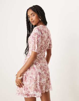 Asos Design Puff Sleeve Mini Tea Dress