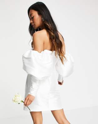 Asos white off the shoulder sales dress