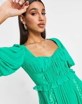 asos emerald green dress