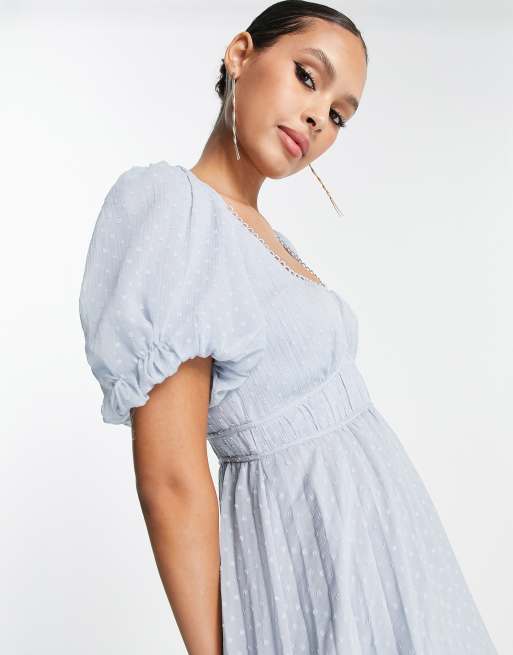 Blue pleated hotsell dress asos