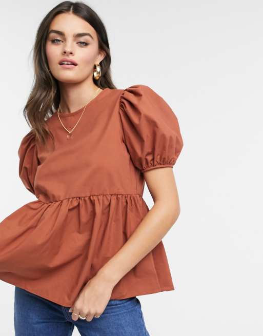 smock puff sleeve top