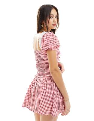 Asos design sweetheart broderie mini dress with elasticated waist best sale