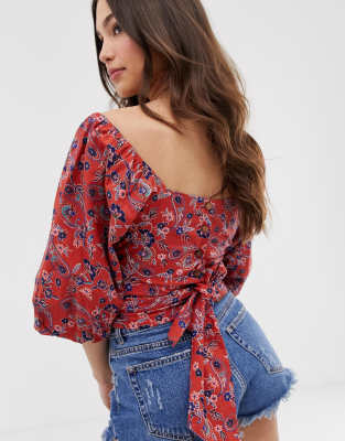 puff sleeve top asos