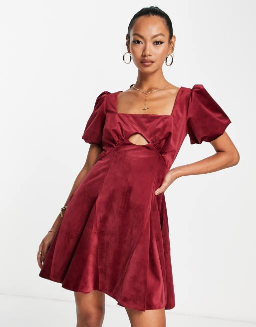 Mini burgundy clearance dress