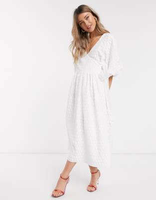 ivory wrap dress with sleeves