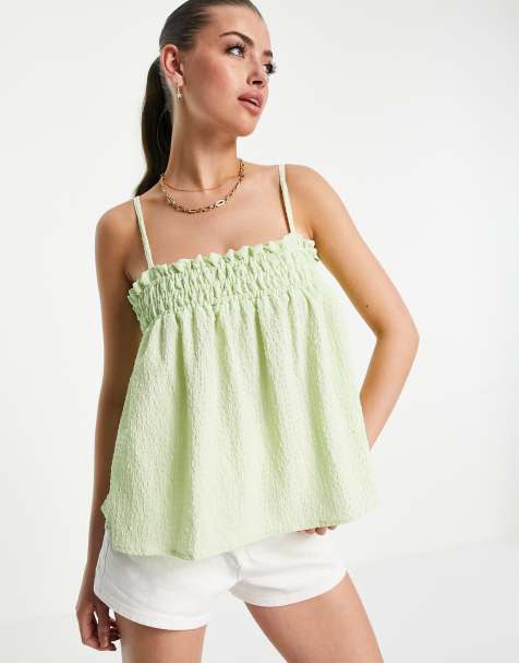 ASOS DESIGN puff texture cami sun top in mint - view 1
