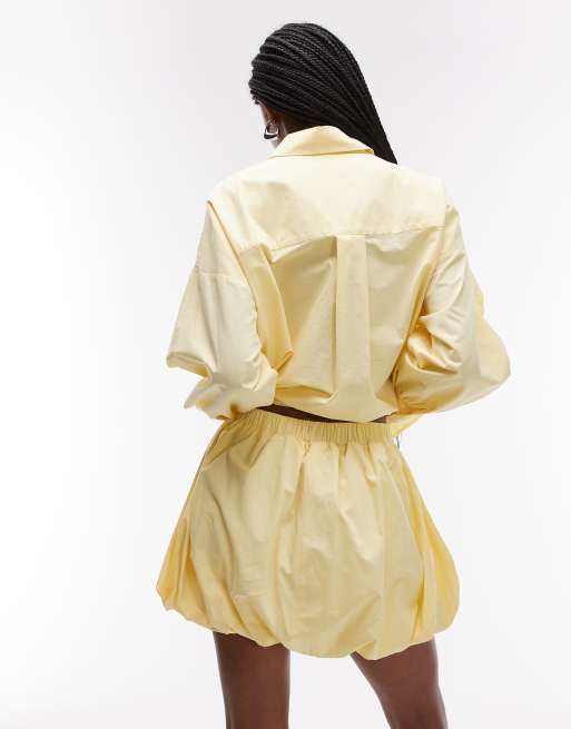 ASOS DESIGN puffball mini skirt in buttermilk