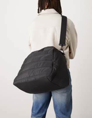 Asos Design Puffer Carry-all Bag In Black