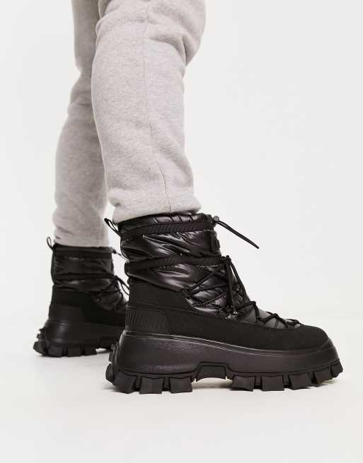 black wet look boots