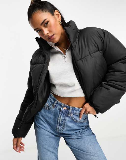 ASOS DESIGN puffer jacket in black