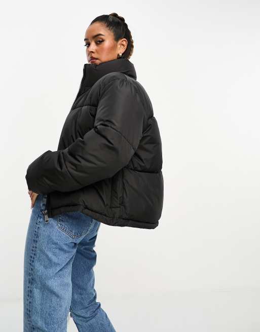 Asos black puffer clearance coat