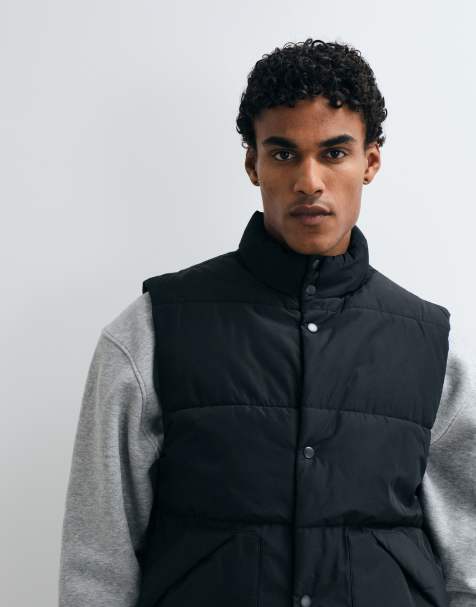 ASOS DESIGN puffer gilet in black - view 1