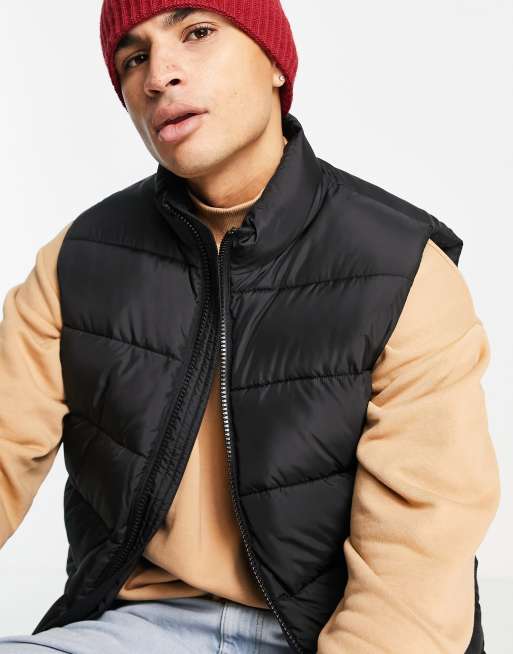 ASOS Design Vinyl Gilet in Black