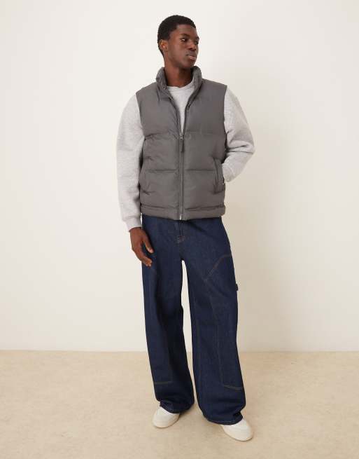 ASOS DESIGN puffer gilet in grey, 2 of 5