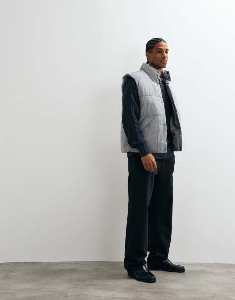 ASOS DESIGN puffer gilet in grey - view 1