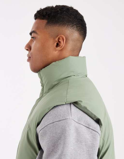 ASOS DESIGN puffer gilet in sage green, 5 of 5