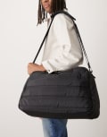[ASOS DESIGN] ASOS DESIGN puffer holdall bag in black-White No Size BLACK