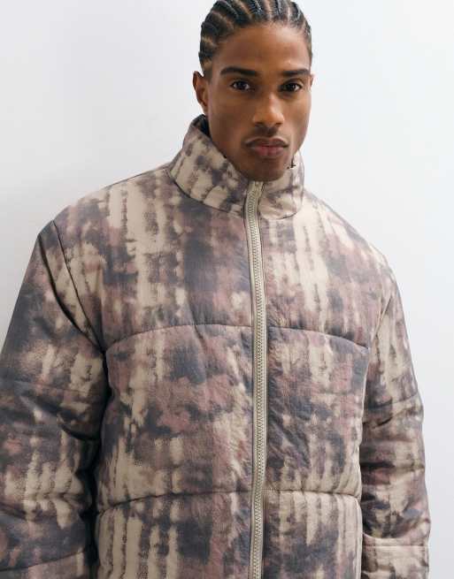 ASOS DESIGN puffer in camo print, 3 of 5