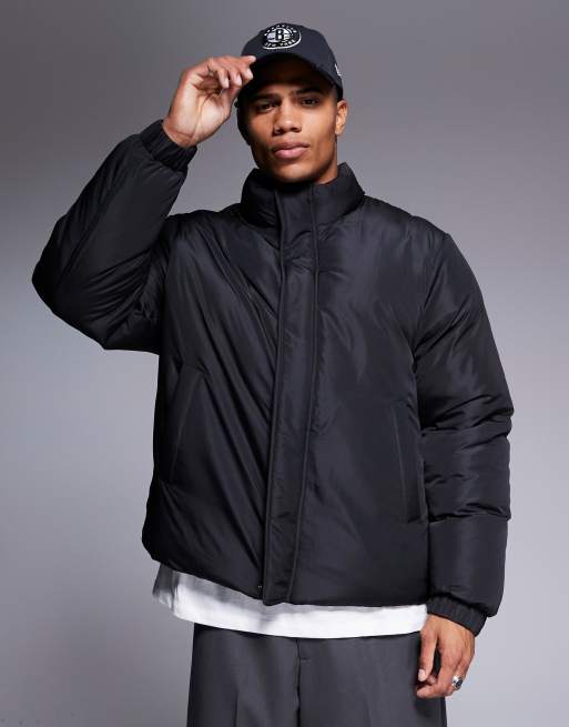 ASOS DESIGN puffer jacket in black