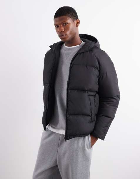 ASOS DESIGN puffer jacket in black - view 1