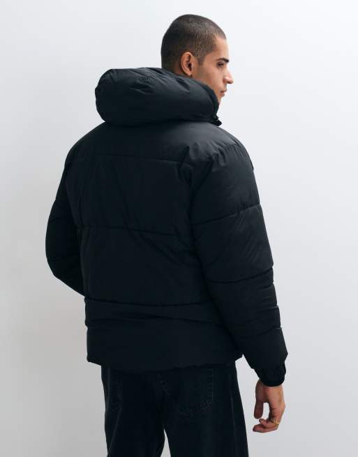 ASOS DESIGN puffer jacket in black, 5 of 5